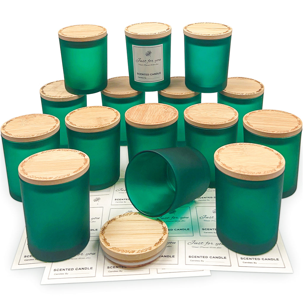 Candle Jars for Making Candles, 12Pack 10 OZ Clear Glass Candle Jars with  Bamboo Lids, Large Size Empty Bulk Candle Jars with Lids, Candle Wicks