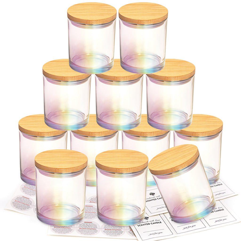 12 Pack 10 OZ Pink Glass Candle Jars – CONNOO
