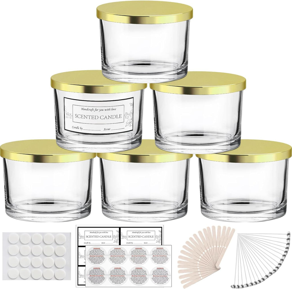 15 Pack 7 oz Frosted Glass Candle Jars with Bamboo Lids